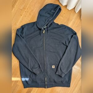 Carhartt Navy Blue Mens Zip-Up Hoodie. Med-weight. Size XL Tall Loosefit